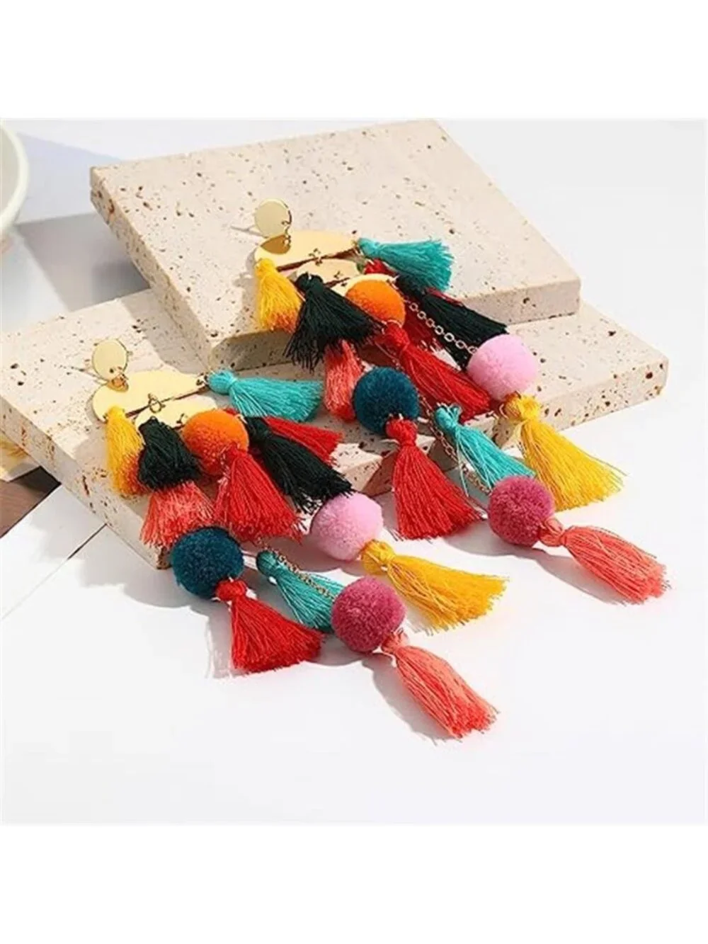 Boho Long Tassel Dangle Statement Earrings